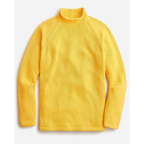 Vintage 1988 J. Crew Cotton Rollneck Sweater Yellow Turtleneck Unisex - Picture 9 of 9